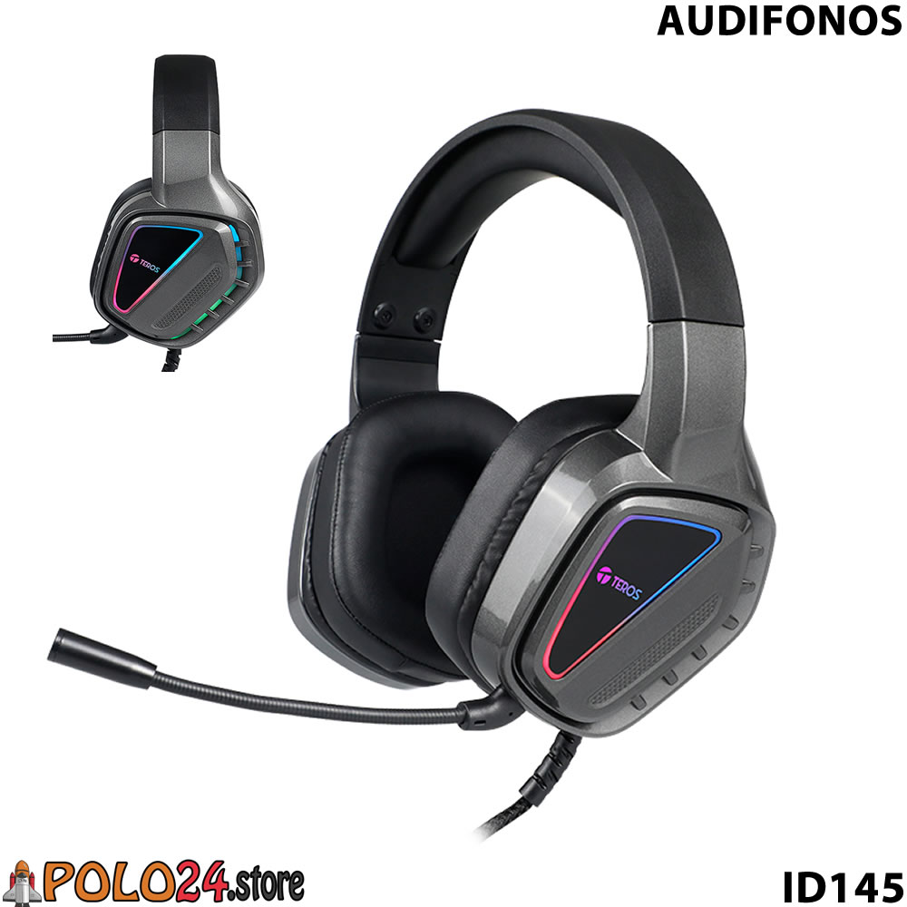 AURICULARES GAMING TEROS TE-8171N ESTÉREO MICRÓFONO LUCES RGB ID145 - Imagen 2