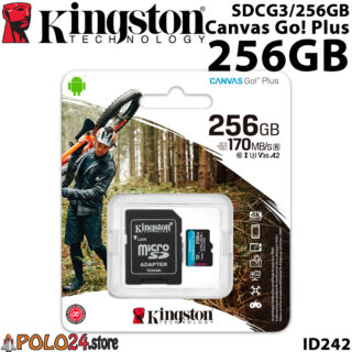 Memoria Flash microSDXC Kingston Canvas Go! Plus 256GB con adaptador SD ID242